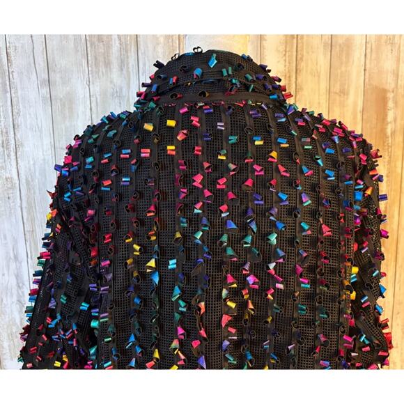 Draper's & Damon's Fashion Jacket Ribbon Details Black Shell Size Medium - Picture 8 of 9